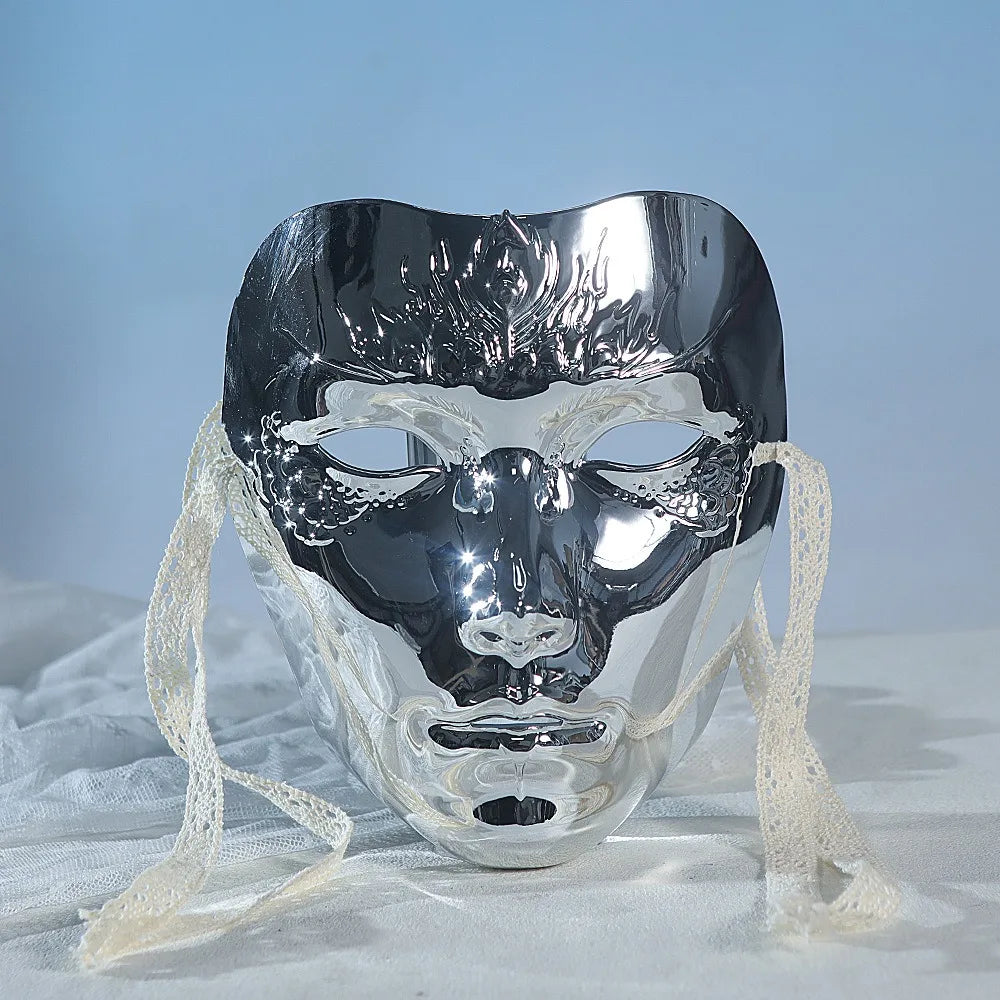Venetian Volto Masquerade Mask - Modern Metallic